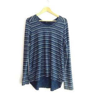 Amadi Long Sleeve Striped Top Size Large 100% Cotton